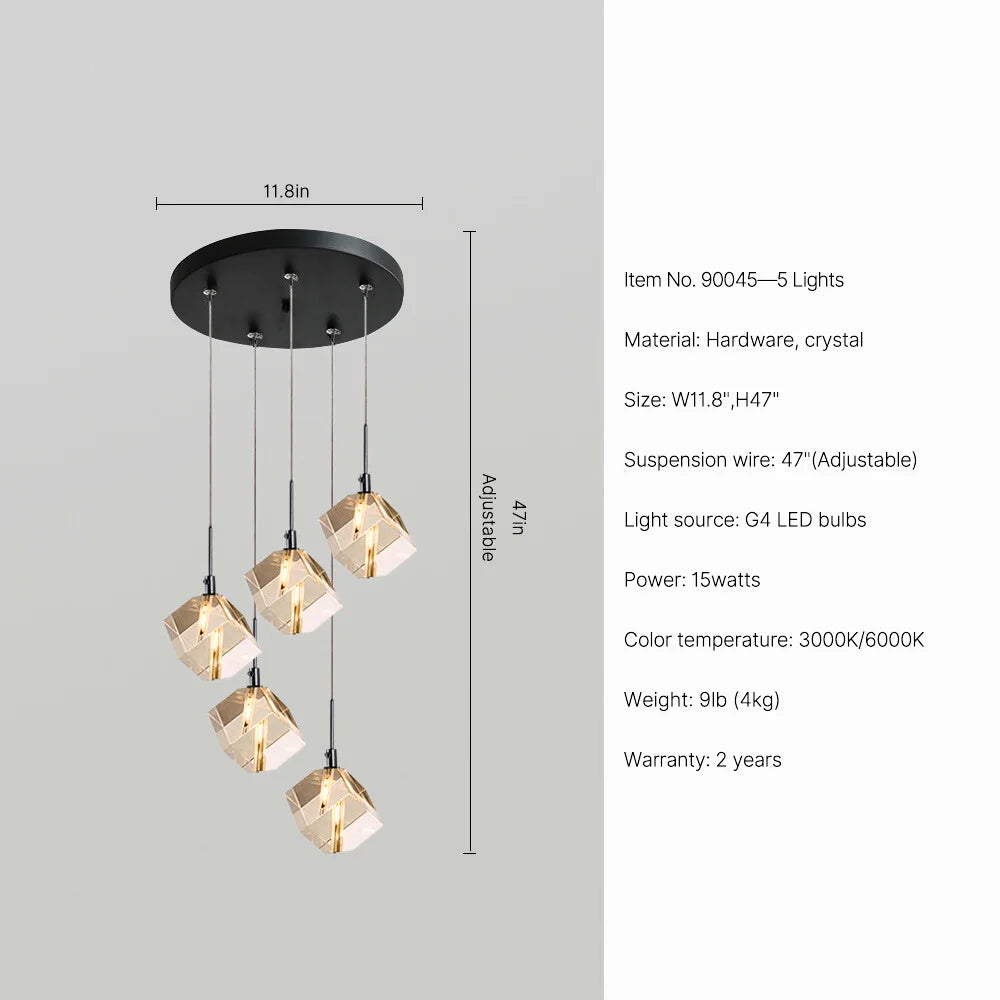 crystal small pendant light