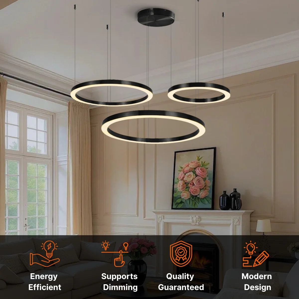 Cosmo Chandelier with Black