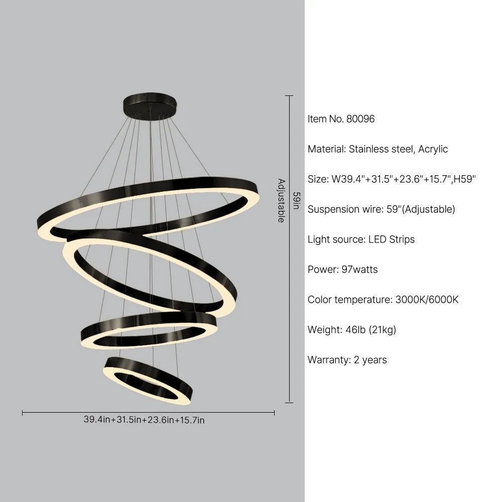 Modern Black Chandelier