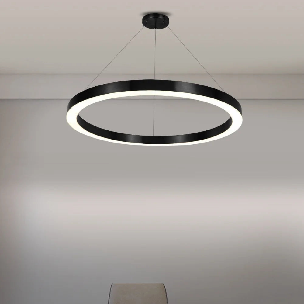 black chandelier with shades