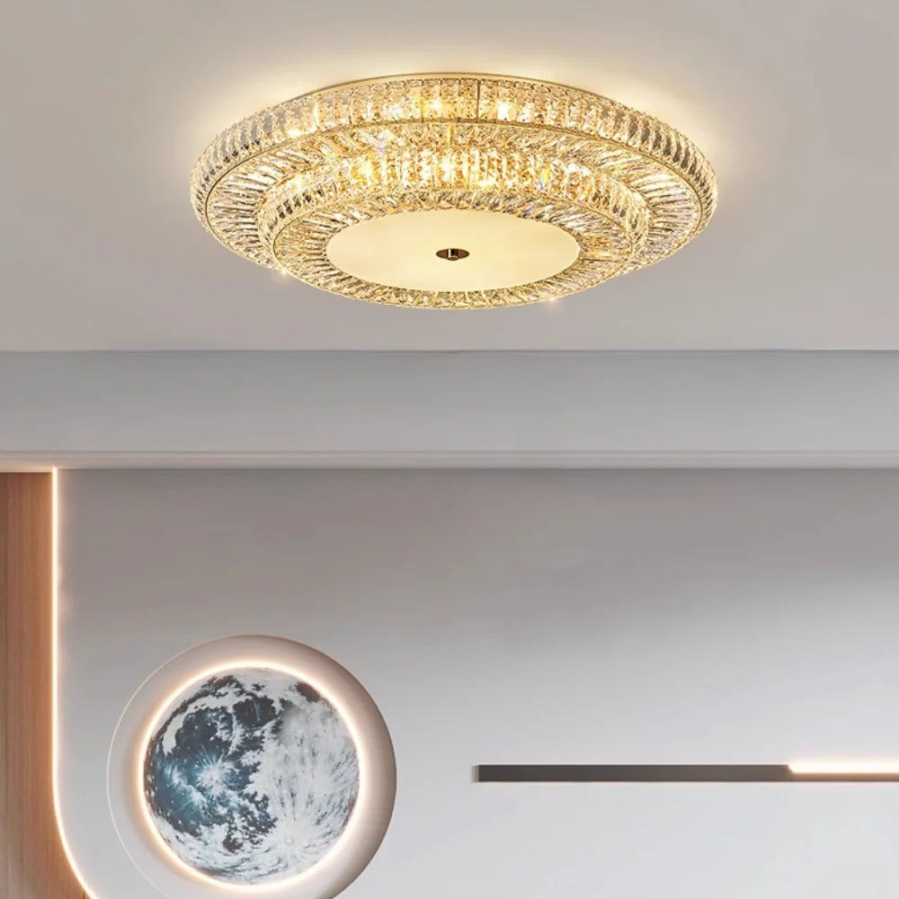 Large crystal ceiling lamp
