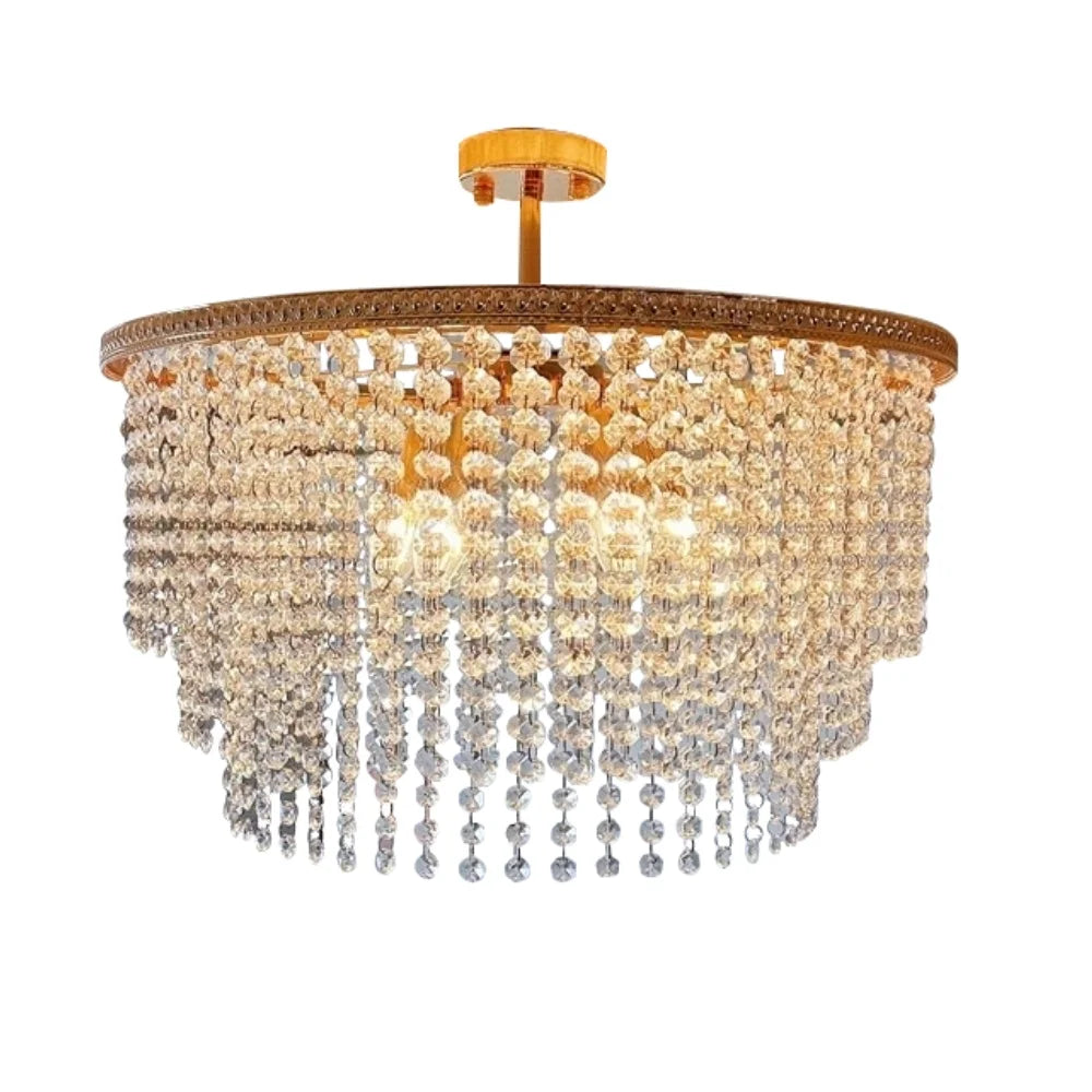 Crystal Chandelier with Gold