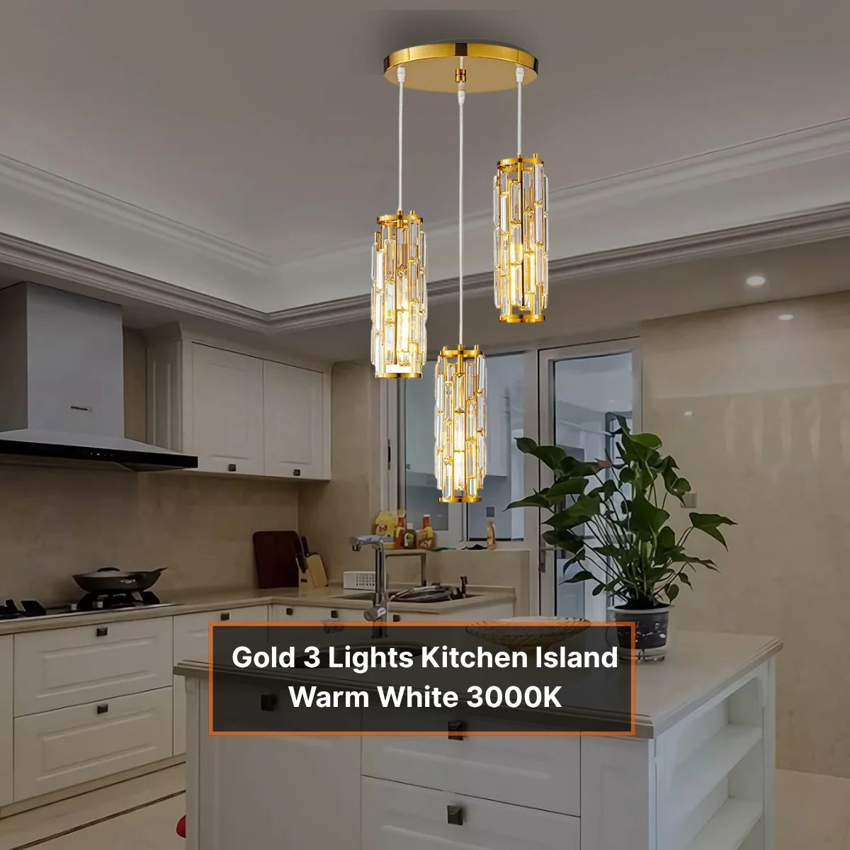 Crystal and Metal Pendant Lamp