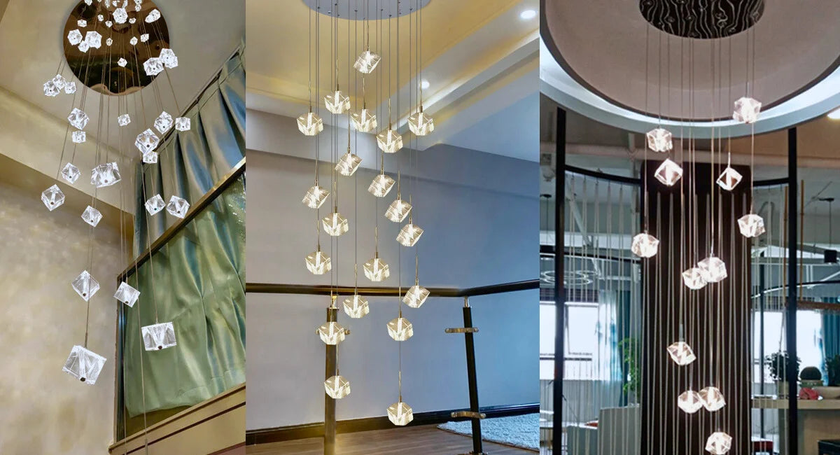cube crystal chandelier