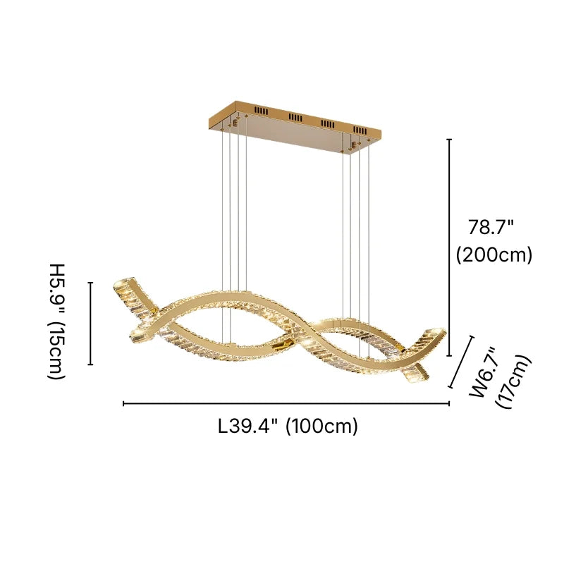 Curve Luxury Crystal Chandelier for Dining Room & Living Room
