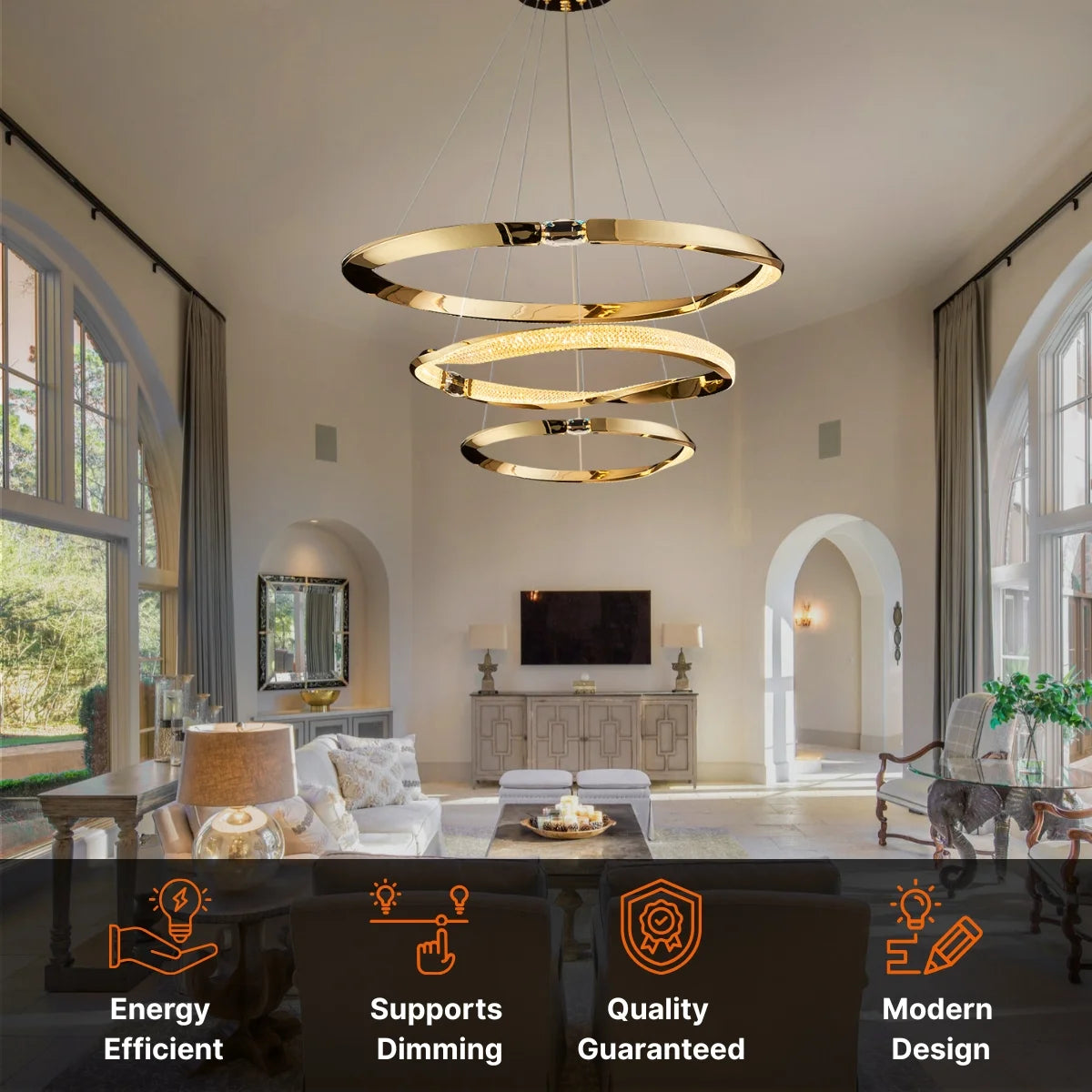 design led chandelier