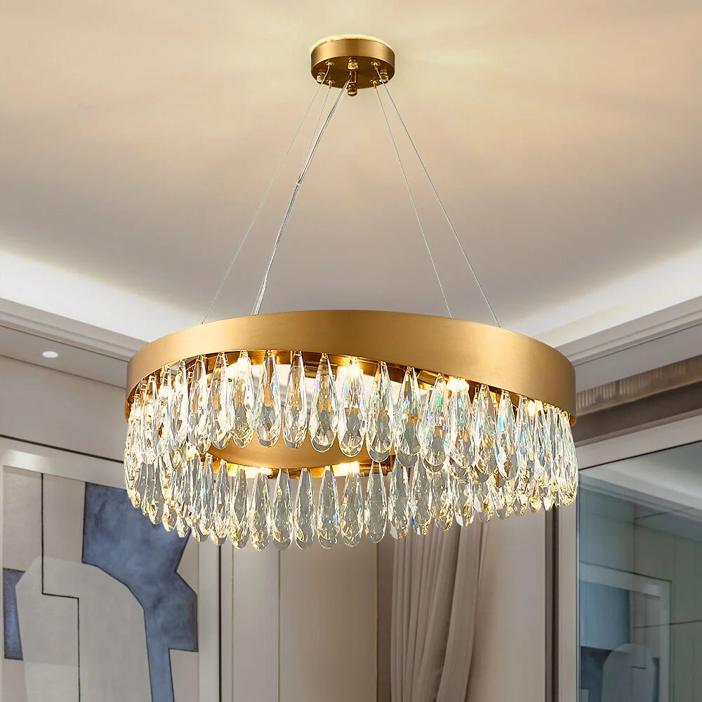 gold round chandelier