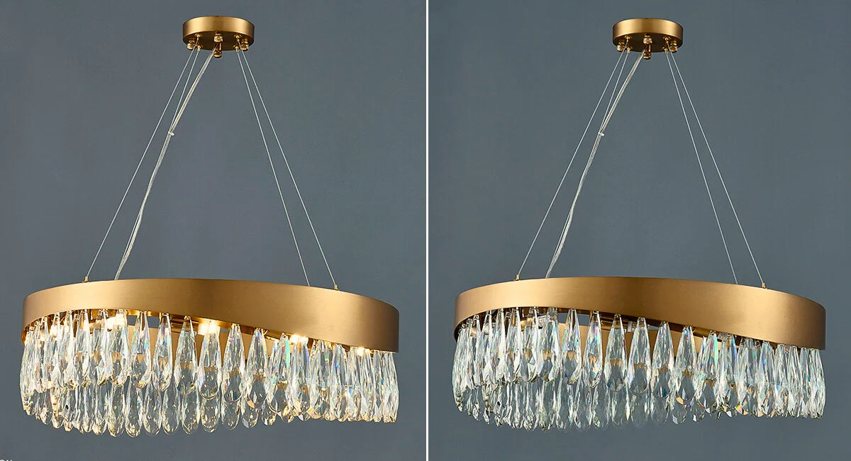 gold round chandelier