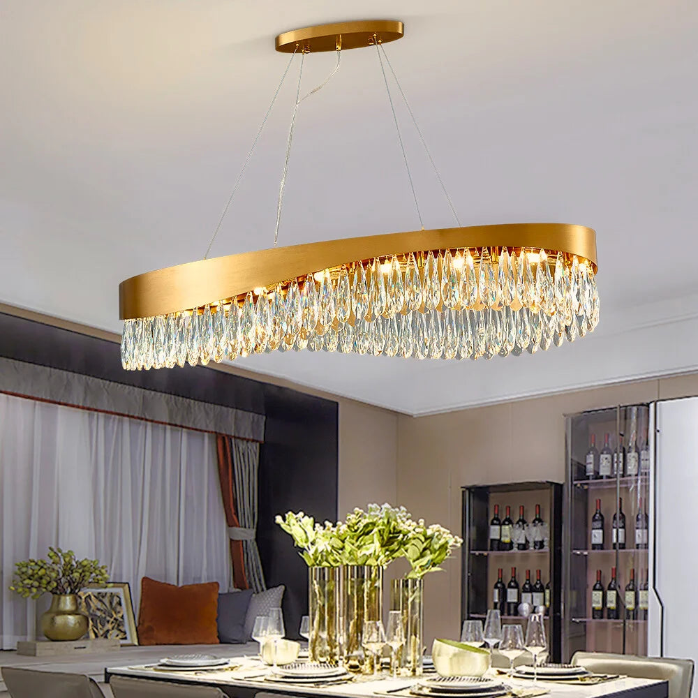 dining room crystal light