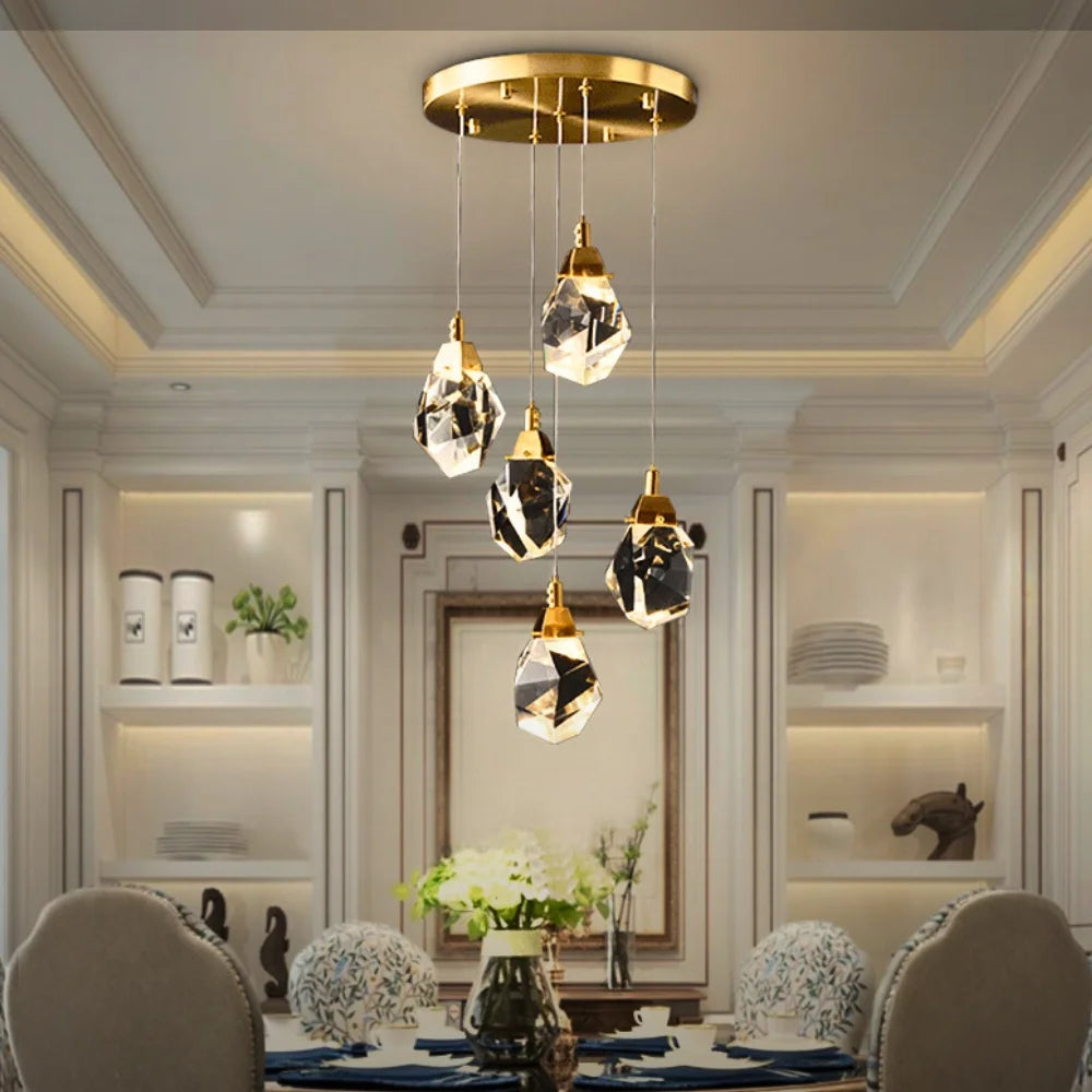 Diamond crystal led chandelier