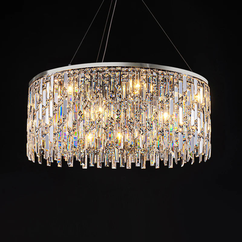 Drift Chandelier - Modern Chrome Living Room Crystal Light Fixtures
