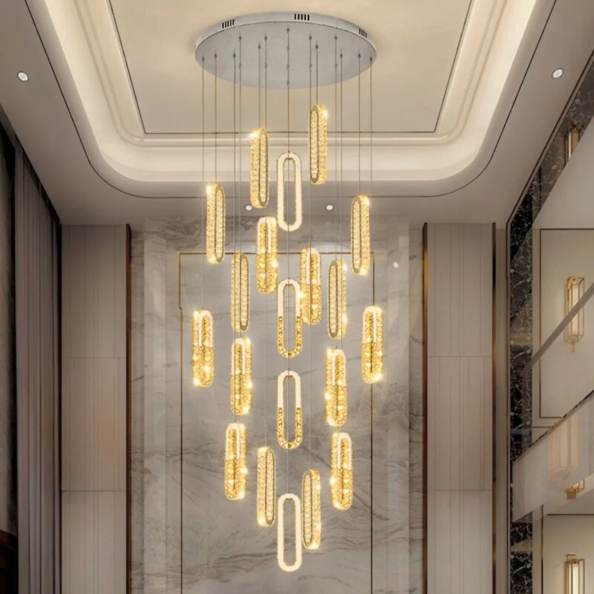 Duplex Long Chandelier for Staircase