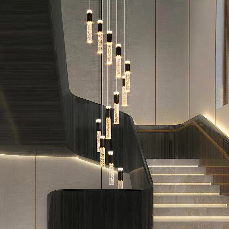 long crystal chandelier