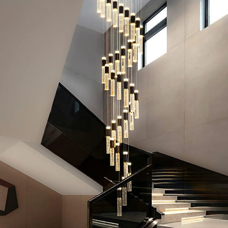 long crystal chandelier