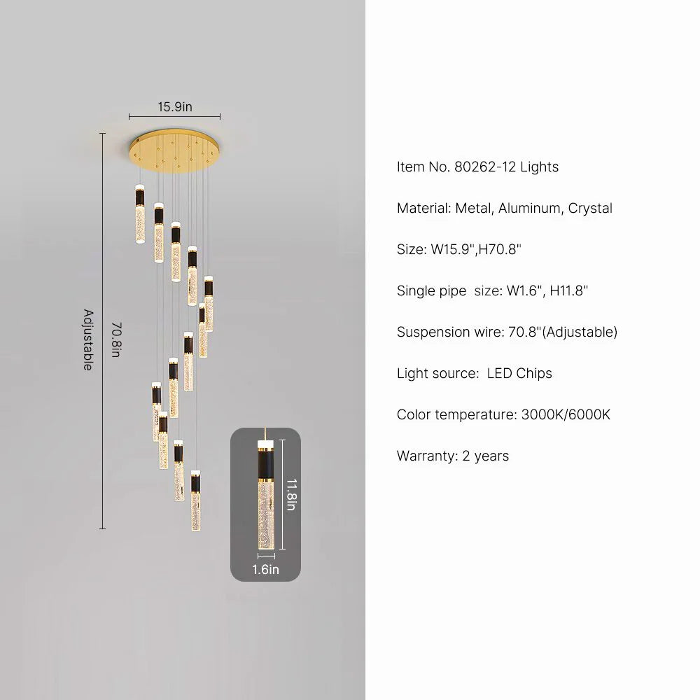 long crystal chandelier