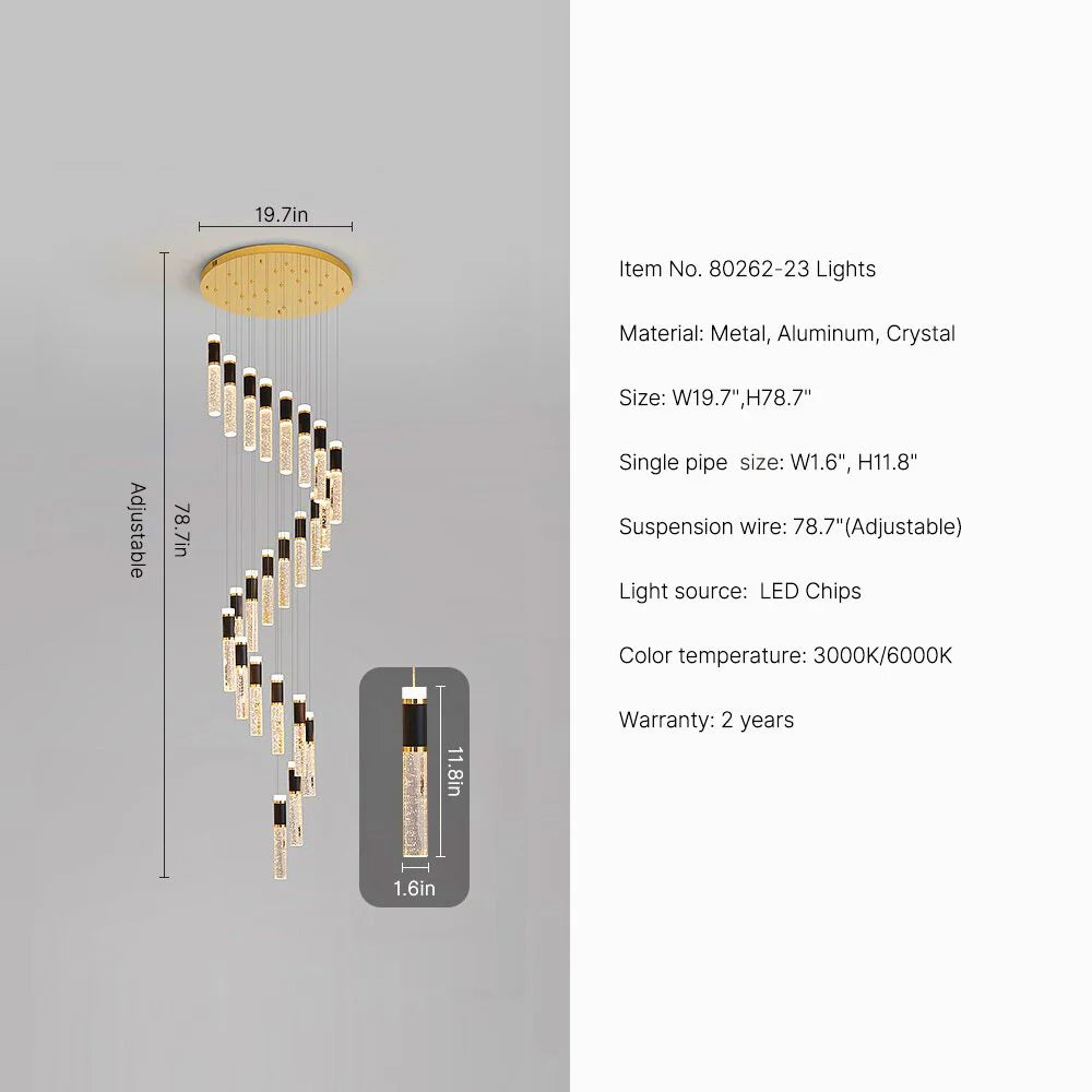 long crystal chandelier