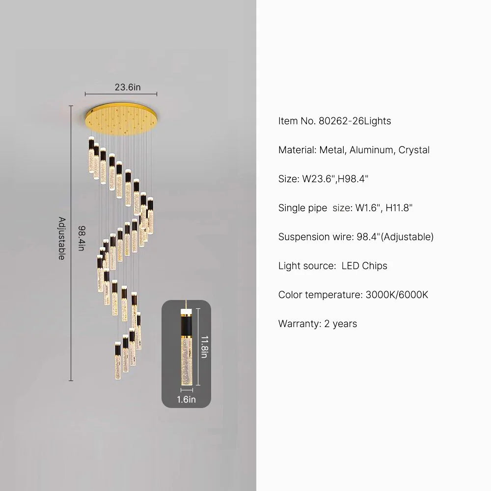 long crystal chandelier