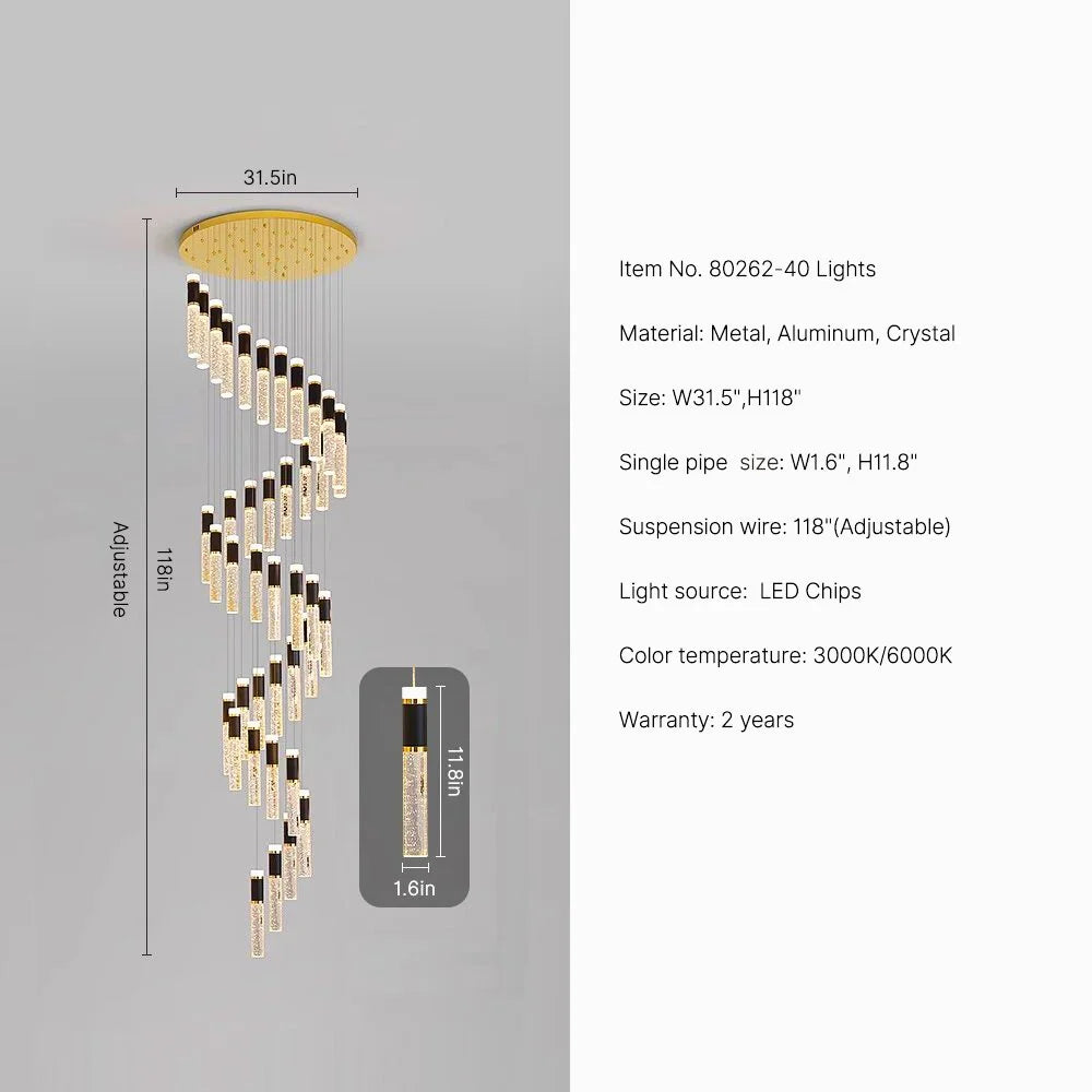 long crystal chandelier