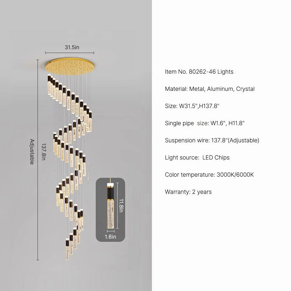 long crystal chandelier