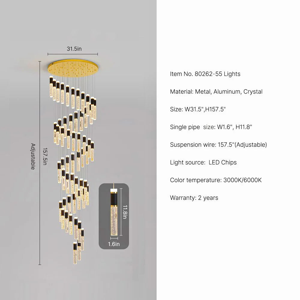 long crystal chandelier