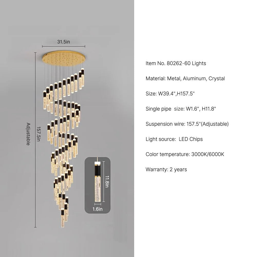 long crystal chandelier