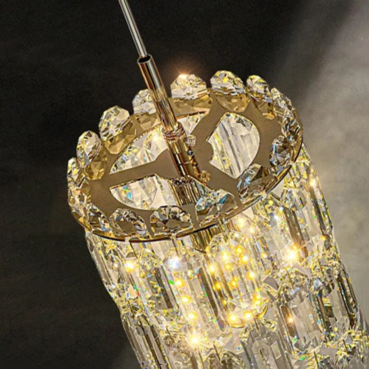 gold crystal pendant light
