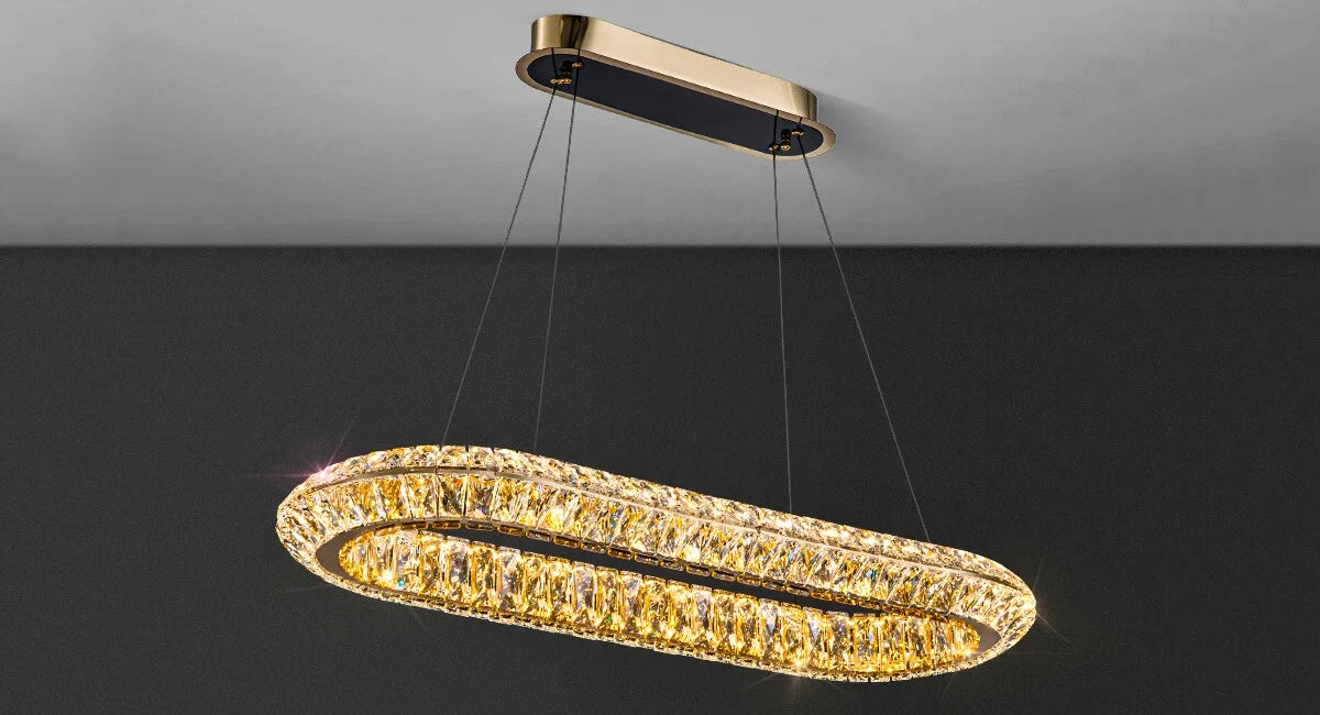 rectangular crystal chandelier