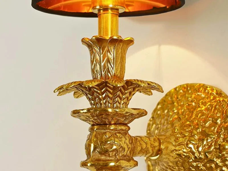 gold wall sconce with shade