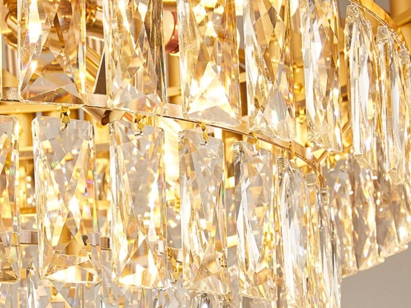 Ethereal Pendant Light-Contemporary Black Dining Room Crystal ChandelierLighting-Crystal Detail
