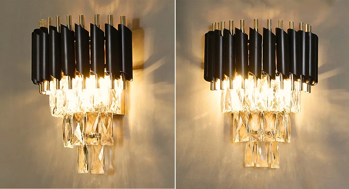 Black crystal wall lamp