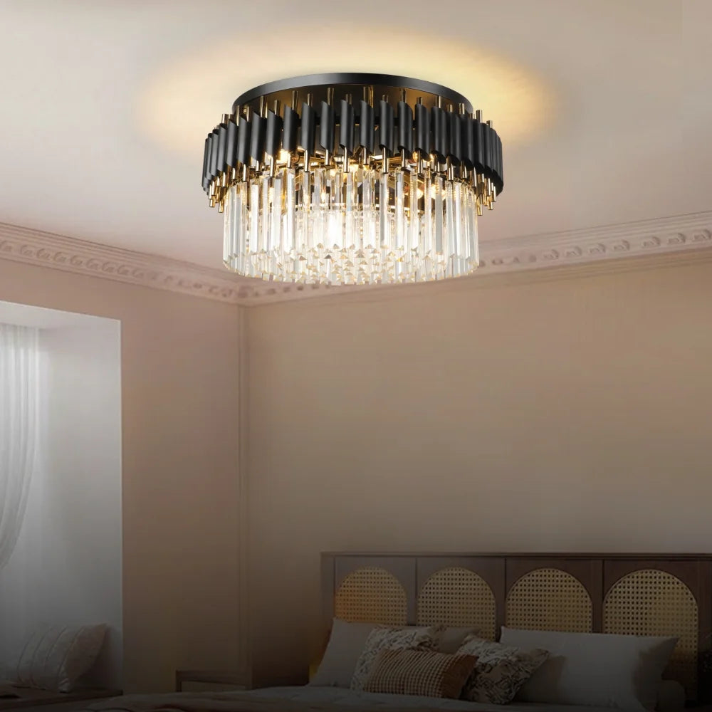 Black and gold ceiling chandelier