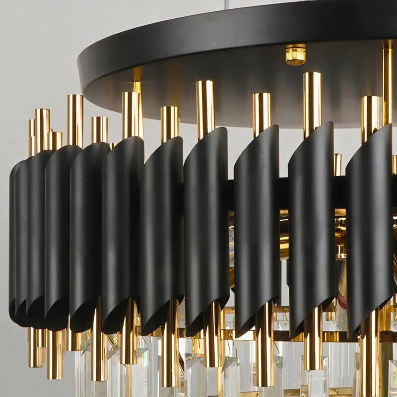 Black and gold ceiling chandelier