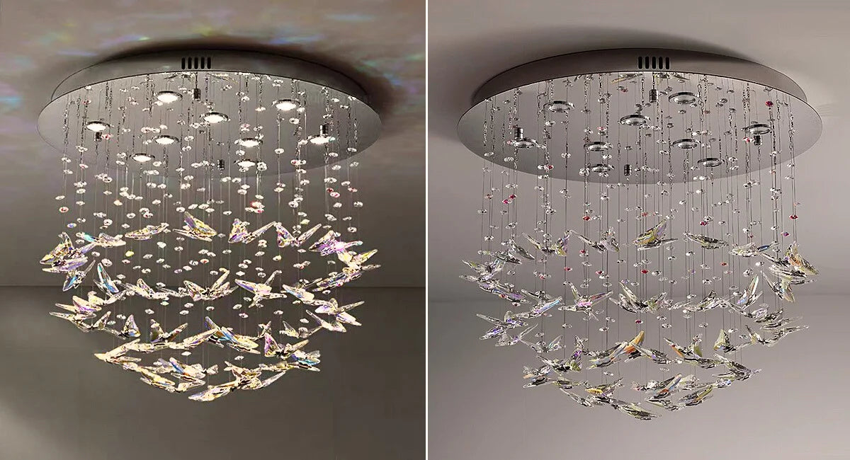 Fly Chandelier-Luxury Creative Butterfly Crystal Chandelier For Ceiling Real Shot