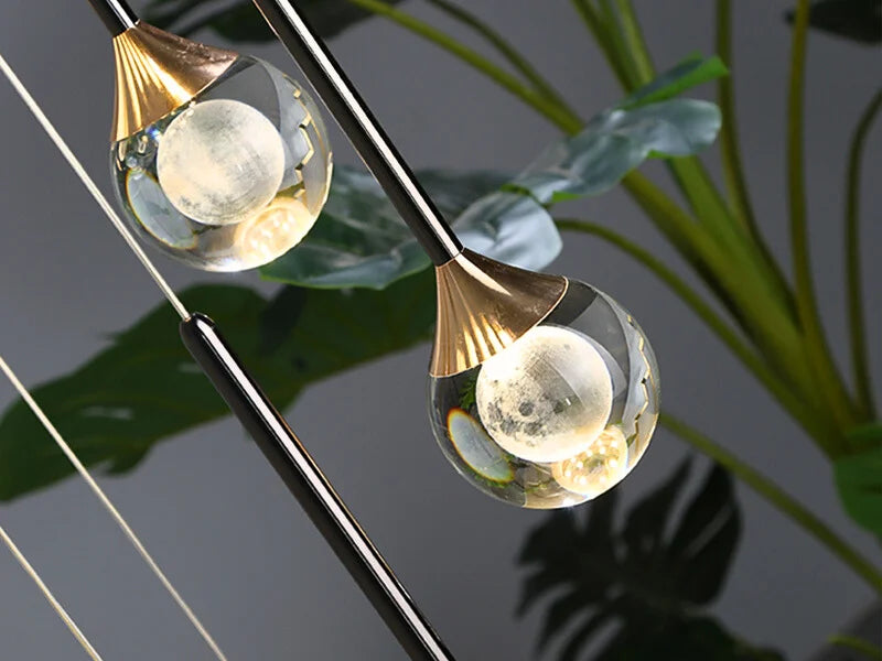 Galaxy Chandelier-Luxury Spiral Design Long Staircase/Entrance LED Chandelier Detail