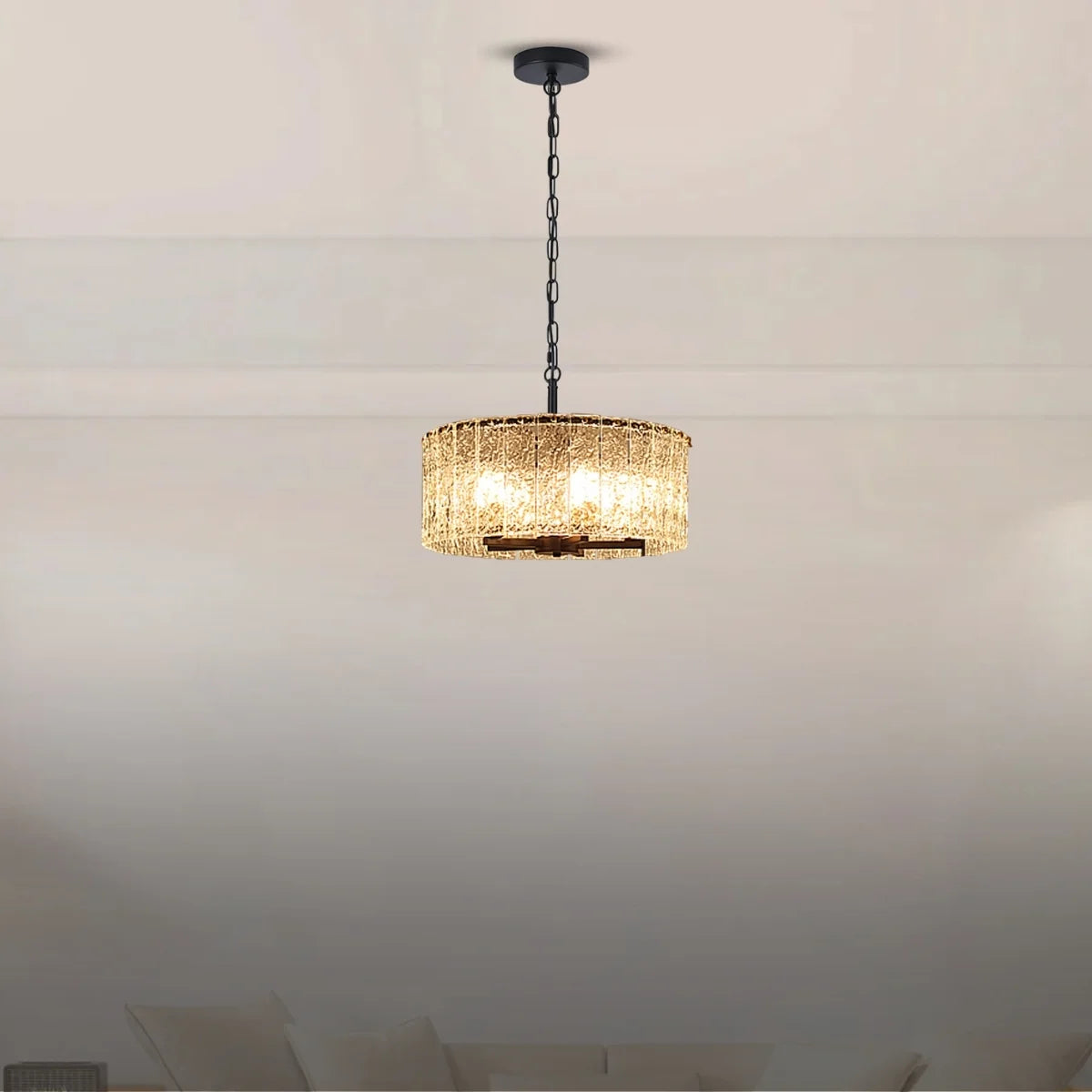 black glass chandelier