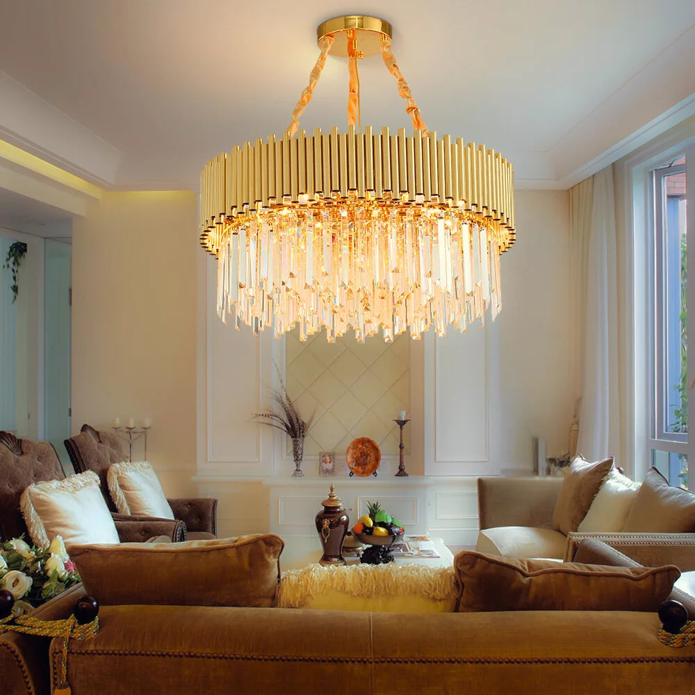 Gold and Crystal Chandelier