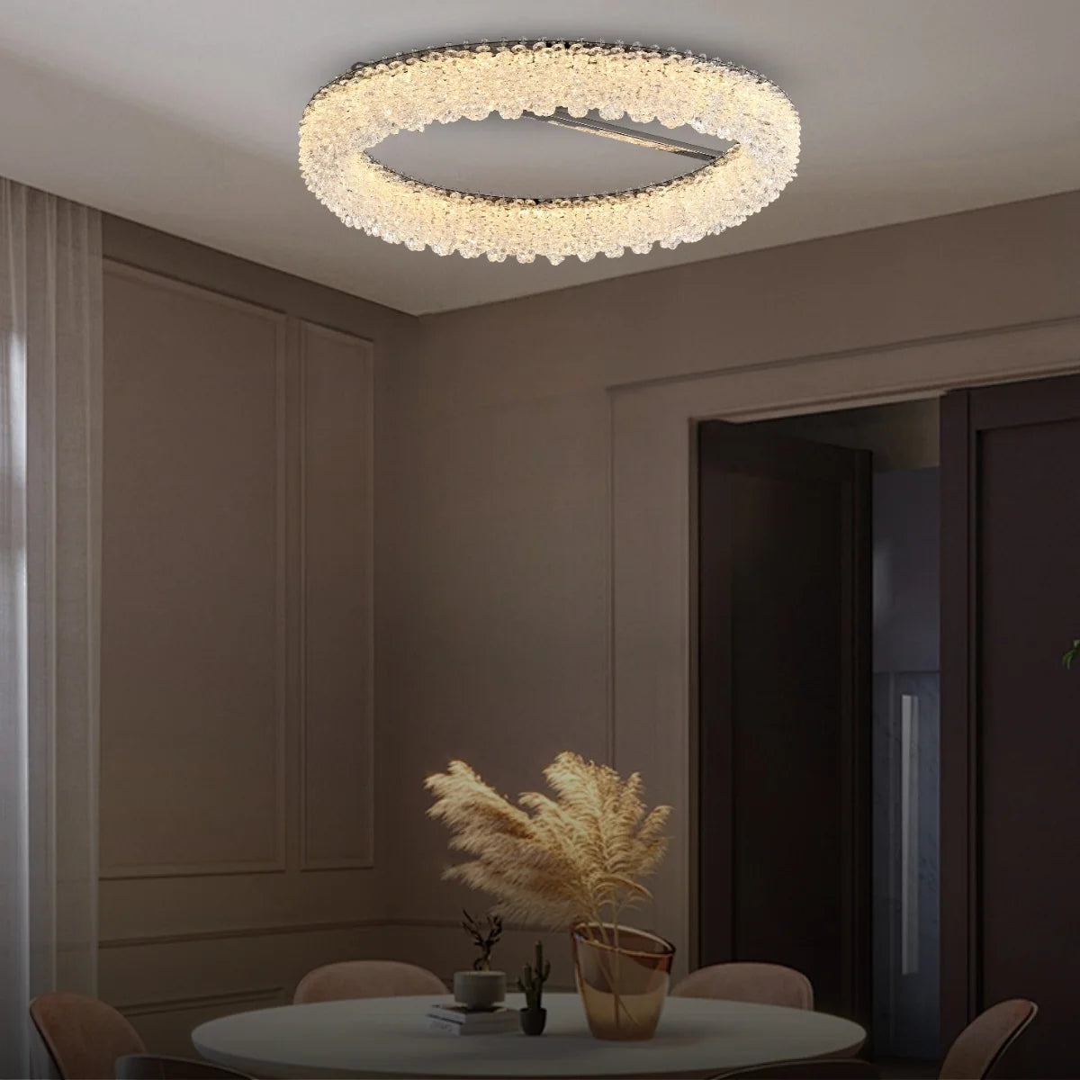 flush mount crystal ceiling light
