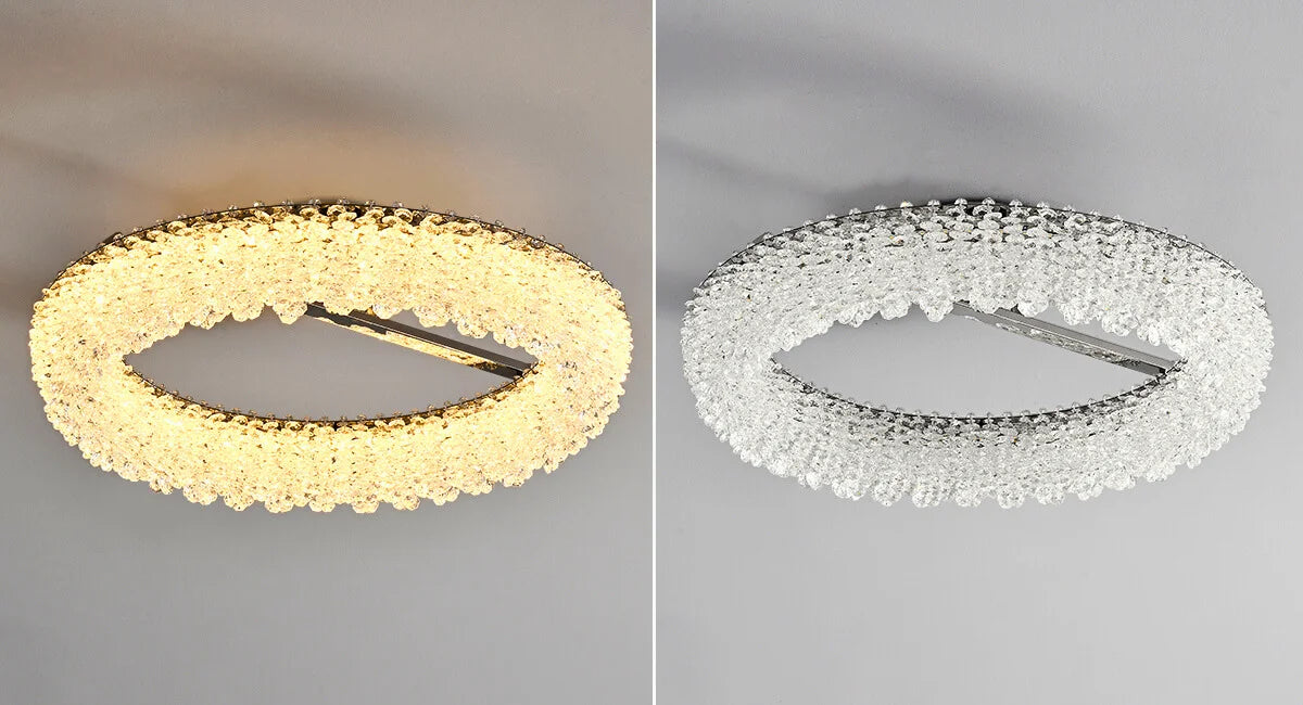 round crystal ceiling light
