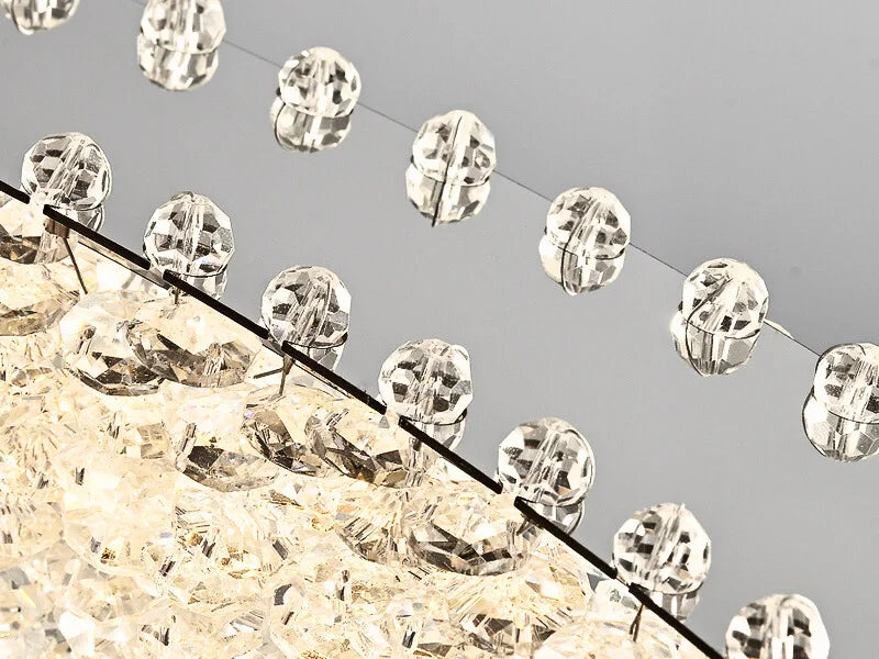 Halo Chandelier-Modern Luxury Living Room Ring Crystal Chandelier Light Detail