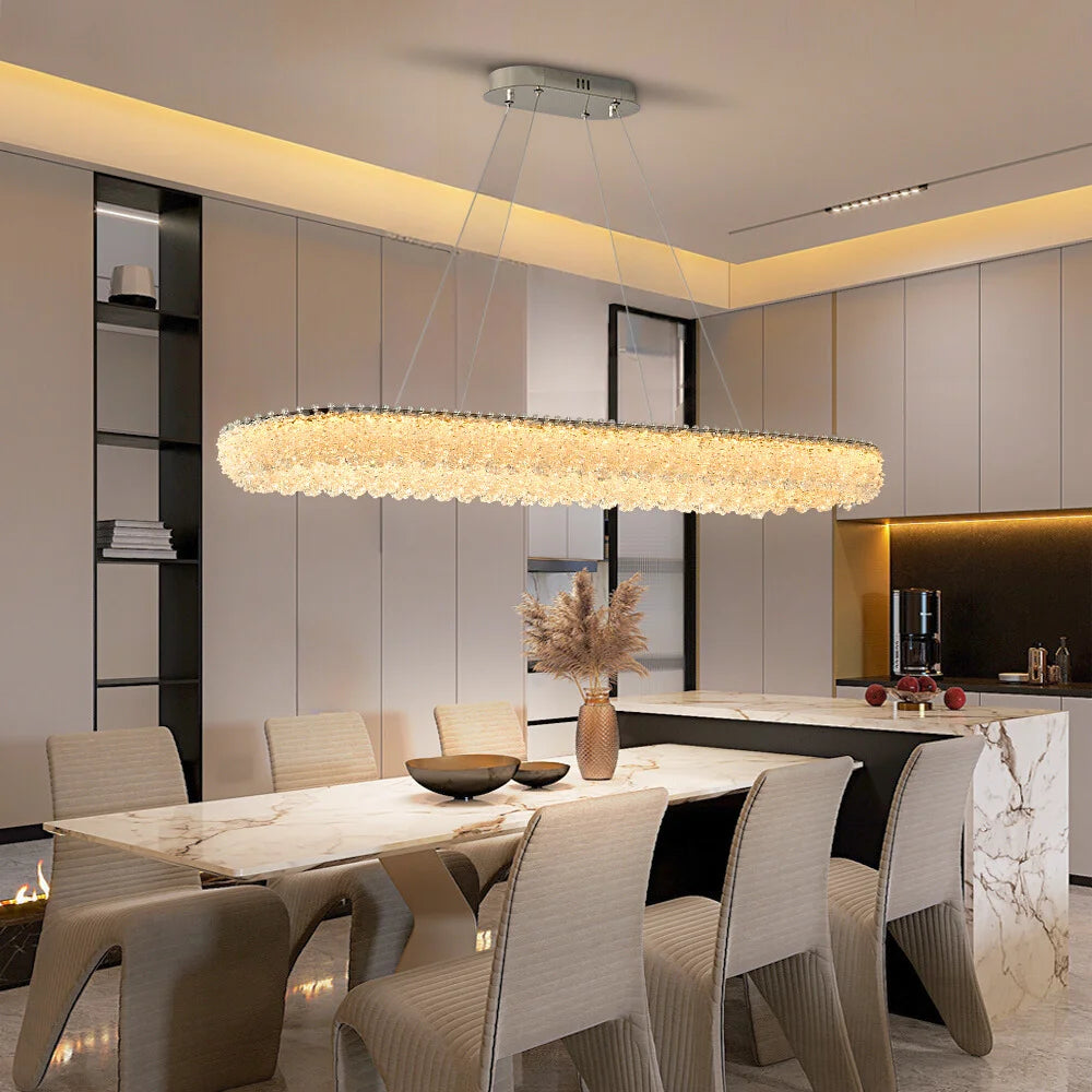 dining room crystal light