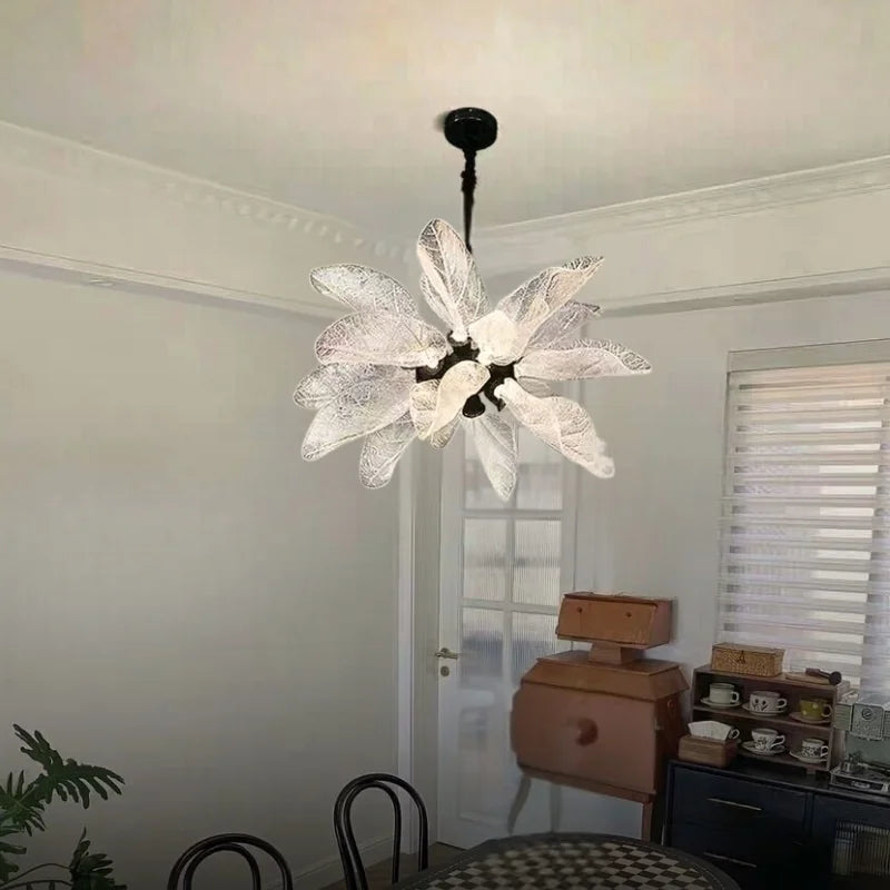 black leaf chandelier for living room