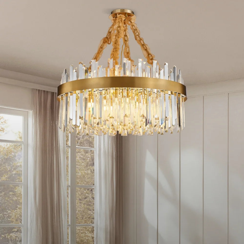 Crystal Lights Gold Crystal Chandelier