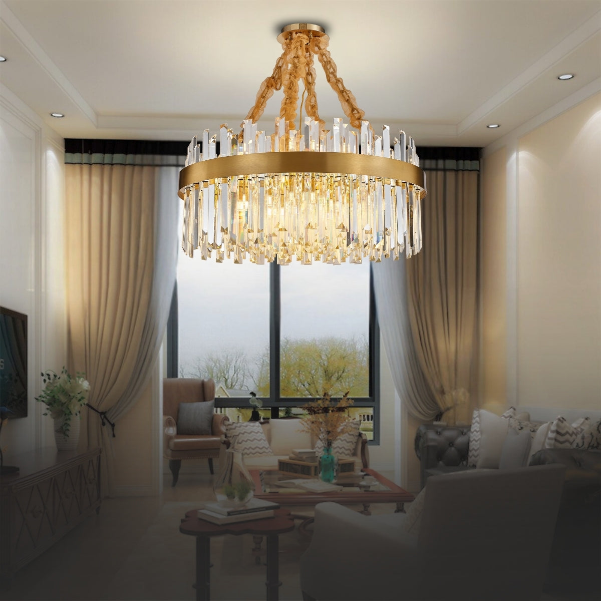 Gold Crystal Chandelier