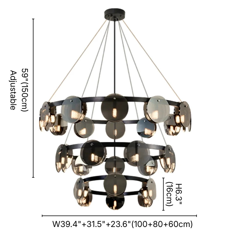 large glass chandelier