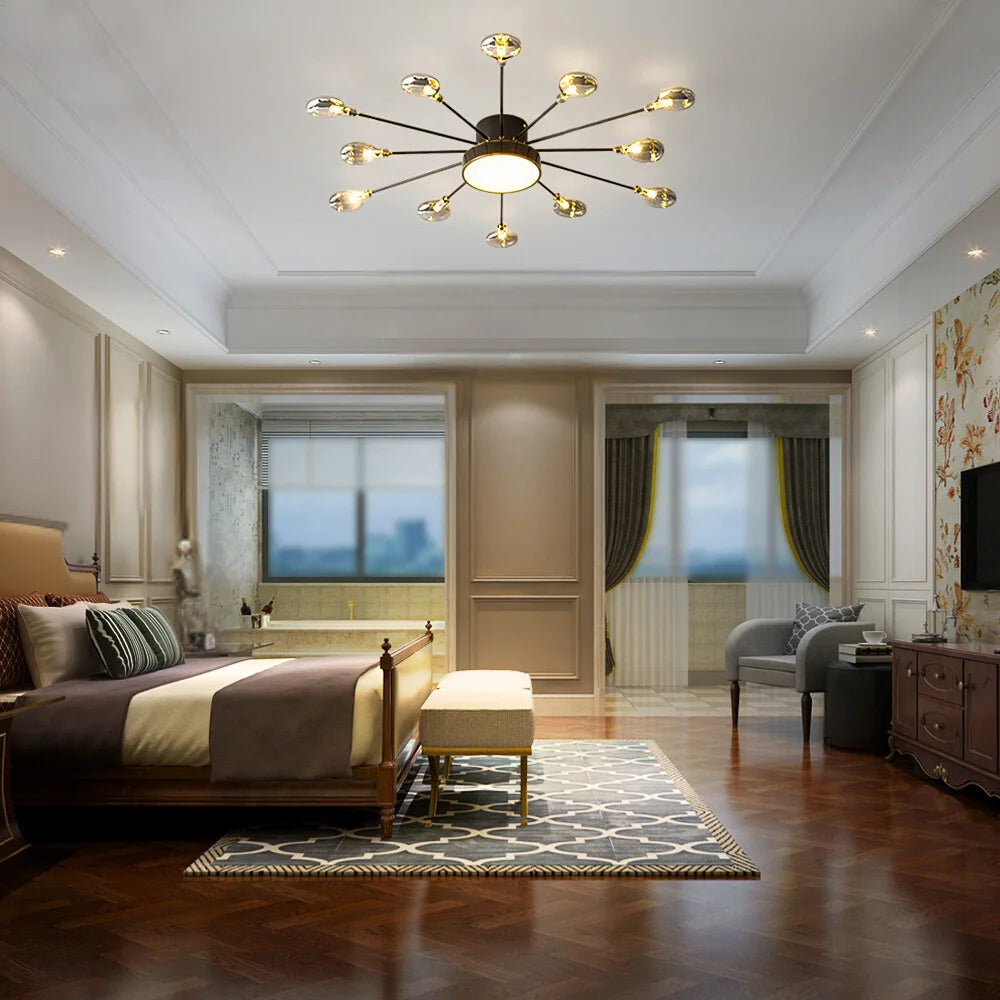 bedroom flush mount chandelier