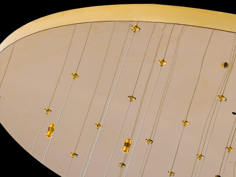 Luxe Chandelier-Large Modern Gold Crystal Chandelier For High Ceiling Detail Image 2