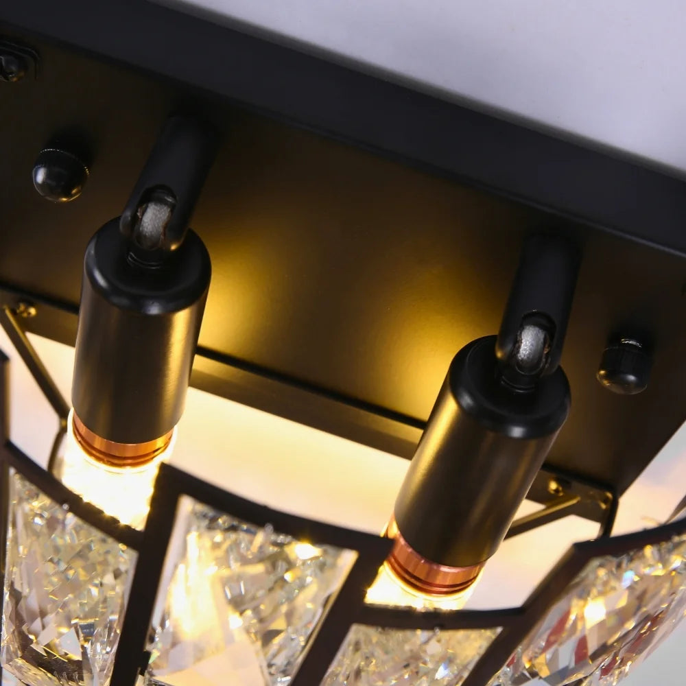 black crystal wall lamp