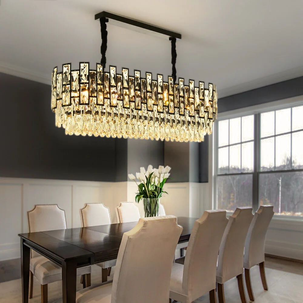 Modern black pendant lighting for kitchen island