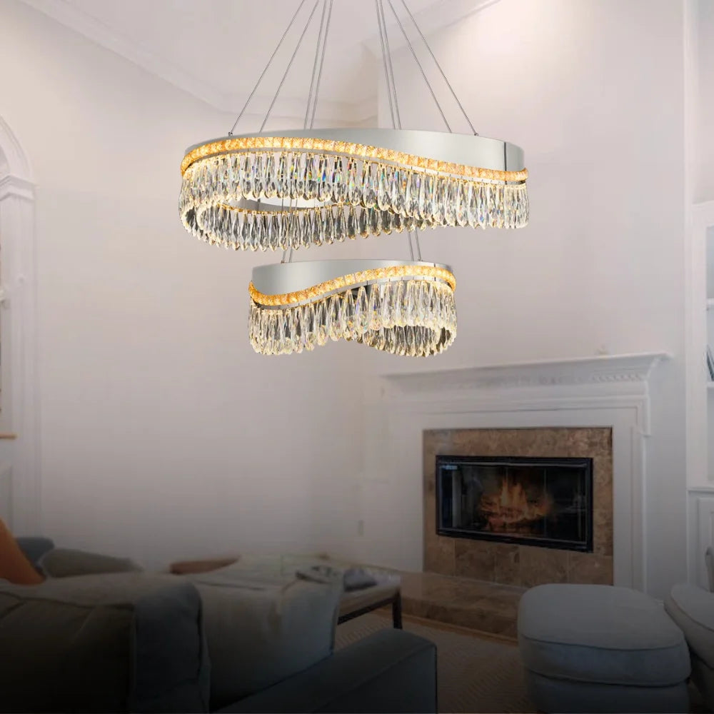 Modern chandelier chrome