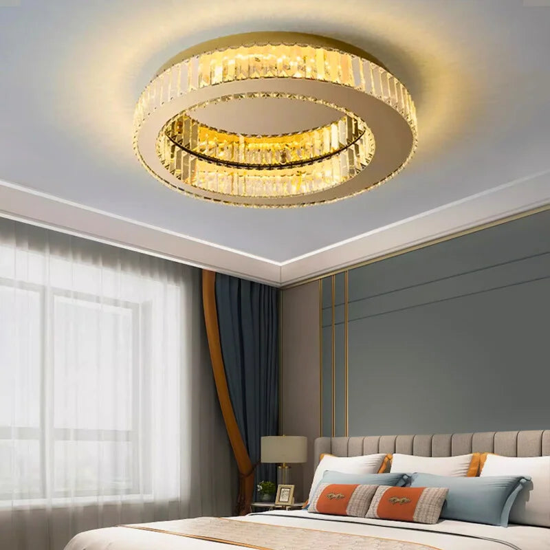 modern flush mount crystal lamp